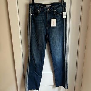 Good American straight jeans with athlete stripe